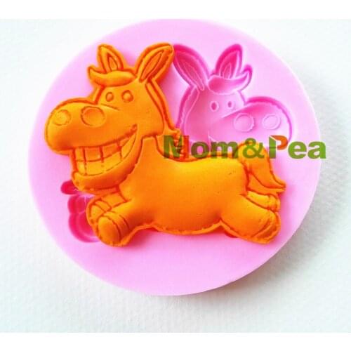 Mom&Pea 0816 Free Shipping Little Donkey Shaped Silicone Mold Cake Decoration Fondant Cake 3D Mold Food Grade