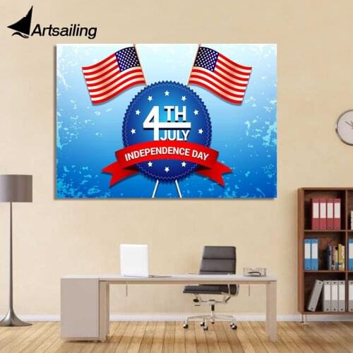 1 piece canvas art canvas painting independence day of US HD printed home decor wall pictures for living room XA-1916D
