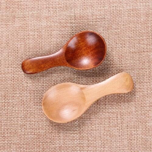 1Pcs Small Mini Wood Condiment Scoop Flatware Coffee Tea Sugar Salt Wood Spoons Home Living Cooking Tools Kitchen Gadgets