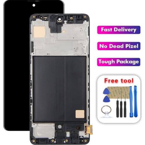 100% NEW AMOLED For Samsung A51 A515 sm-A515F/DS LCD Display Touch Screen Digitizer Assembly Free Tools