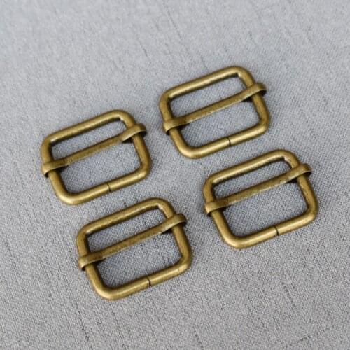 20 Pcs/Lot 25mm Bromze Metal Tri-glide Buckle For Bag Strap Clasp Handbag Web Belt Adjust Round Buckles Slider DIY Accessory
