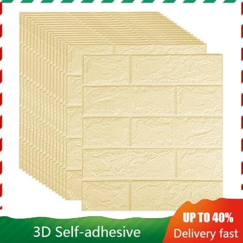 3d Self-adhesive Brick Wall Stickers Diy Waterproof Decoration Wallpaper Wall Brick Sticker Kids Room Bedroom Kitchen