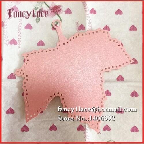 60pcs Romantic Pink Carved Maple Leaves Wine Glass Table Mark Name Place Card Book Mark for Birthday Party Wedding Decoration