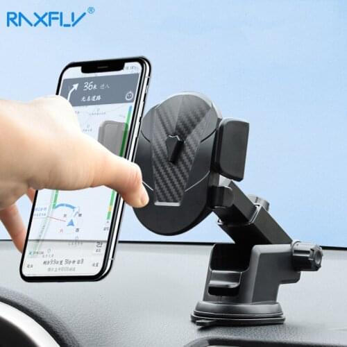 RAXFLY Shockproof Gravity Car Phone Holder For iPhone Xiaomi Stable Suction Cup Car Holder For Phone Car Stand Bracket Holder
