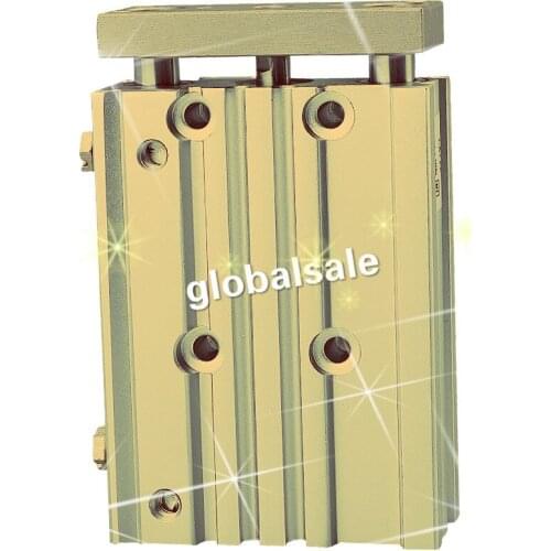FREE SHIPPING MGPM20-50 double action pneumatic cylinder compact guide slide bearing smc type three rod air cylinders