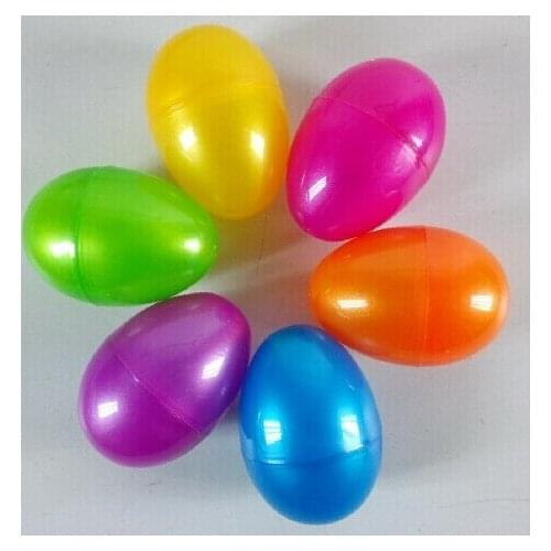 Free shipping decoration pearlized 6 colors opening eggshell Plastic Easter Egg 8x5.5cm 12pcs/lot