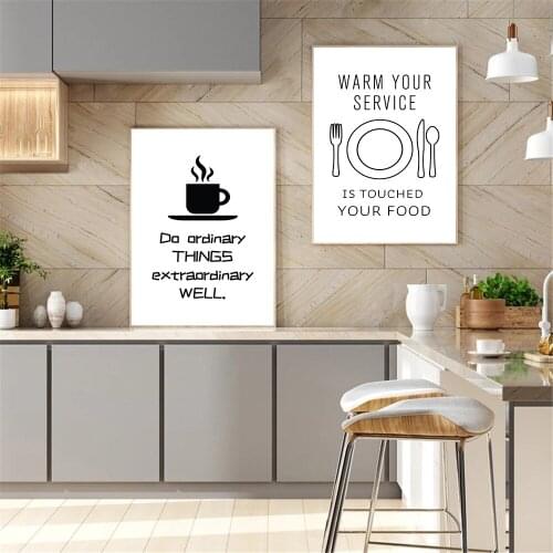 Black And White Cooking with Love Kitchen Prints Posters Quote Wall Art Canvas Painting Kitchen Dining Room Decoration Picture