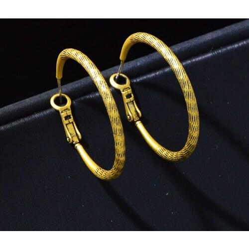 CINDY XIANG Vintage Simple Metal Hoop Earrings Circle Oversize Mujer Round Gold Earring Fashion Party Jewelry Mothers Day Gift