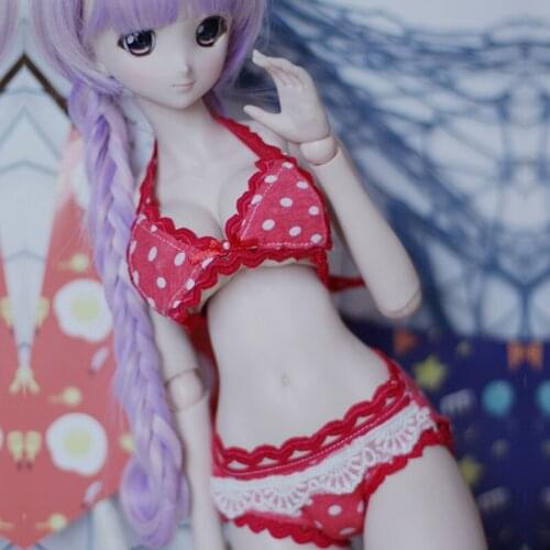 D03-P424 children toy BJD DD SD MSD 1/6 1/4 1/3 dolls clothes red dot underwear set