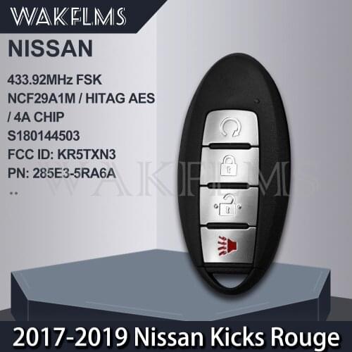 For Nissan Altima 2019 2020 Proximity Smart Keyless Remote Key 433MHz 4A 285E3-5EA0A KR5TXN1 S180144501