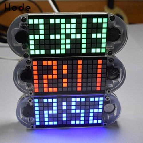 DS3231 temperature meter High Accuracy DIY Digital Dot Matrix LED Alarm Clock Kit with Transparent Case Date Time Display