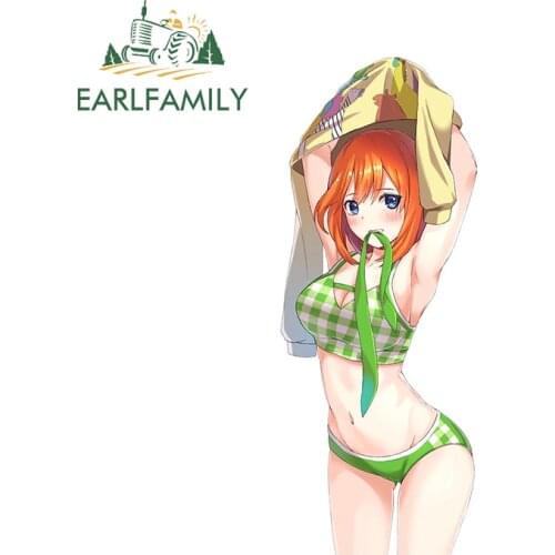 EARLFAMILY 13cm x 9.8cm for Cute Yotsuba Nakano Hot Motorcycle Car Bumper Window Stickers Accessories Body for Car Anime Decal