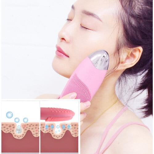 Electric Silicone Sonic Face Deep Pore Cleaning Massager