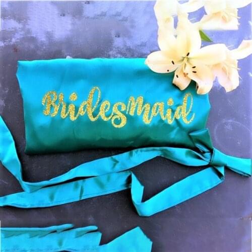 New Peacock Blue Bathrobe Bride Robe women bridal party sister team mother shower gift bridesmaid Hen Glitter Golden robes