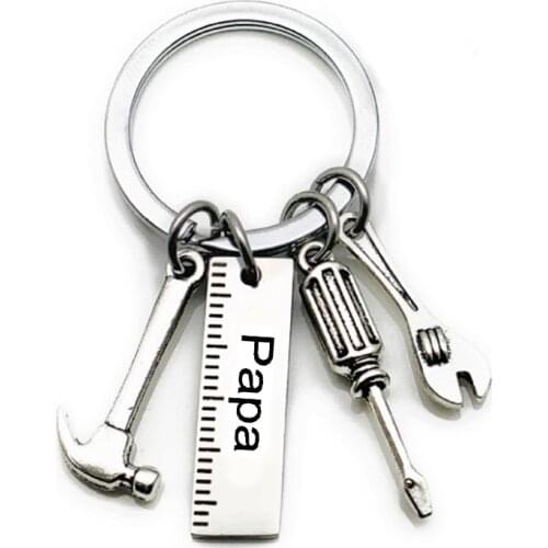 New Hammer Screwdriver Wrench Dad Papa Grandpa Key Chains Dads Tool Keychain For Mens Fathers Day Gifts Trinket Car Jeweley