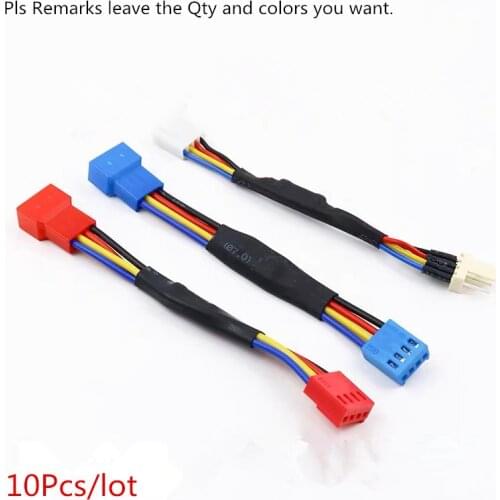 10Pcs/lot Fan Resistor Cable 3 / 4 Pin Male to 3 / 4Pin Female Connector Reduce PC CPU Fan Speed Noise Resistor Slow down Cables