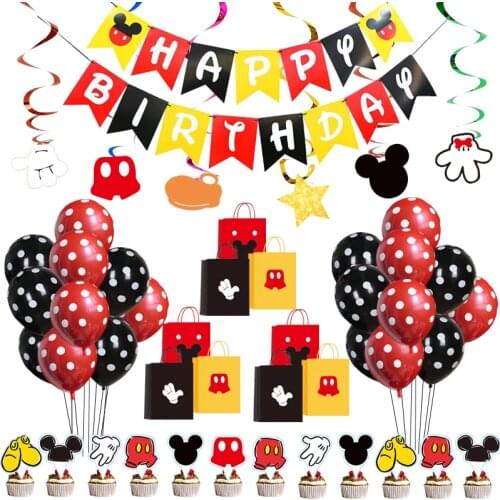 Cartoon Party Disney Mickey Mouse Childrens Birthday Party Supplies Banquet Decoration Disposable tableware