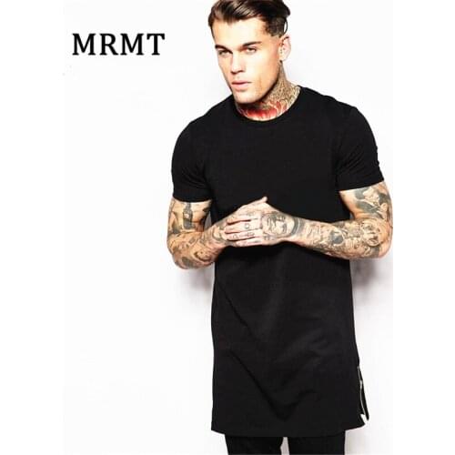 2021 Long Size Black Mens T shirt Tops T Shirt men Short Sleeve Casual T-Shirt With Zip Hip Hop Male TShirt Fashion Longline Tee