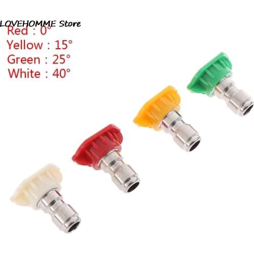 1/4" Stainless Steel 4000 Psi Quick Connect High Pressure Spray Tip 0 15 25 40 65 Degree Nozzle 4.0 Orifice Size