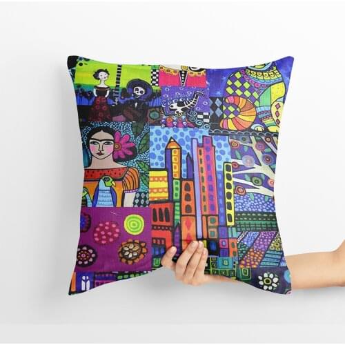 Frida Cushion Cover Pillowcase Solid Color Pillow Case Cojines Decor Sofa Throw Pillows Room Pillow Cover Decorative Wholesale