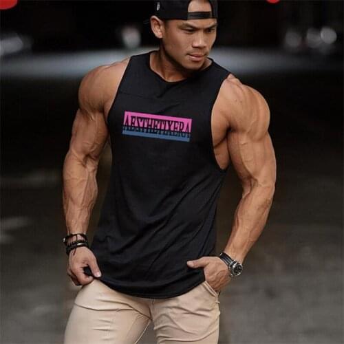 2019 New Cotton Undershirt Bodybuilding Gym Men Tank Tops Brand Fashion Casual Fitness Sleeveless Workout Muscle Singlets Vest