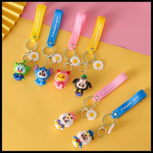 New Creative Personality Cross Dress Stitch Keychain Cute Anime Men And Women Bag Pendant Key Chain