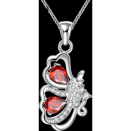 New style silver plated Crystal pendant necklace for women jewelry beauty Wholesale long pendant necklace