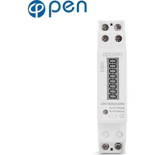 5(32)A 230V Single Phase Wattmeter DIN Rail LCD Display kwh Meter Electric Meter