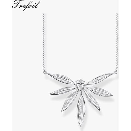 Necklace Leaves Large 925 Sterling Silver,Europe 2021 Spring Brand New Jewelry Gift For Women Add Glamour To Any Modern Outfit