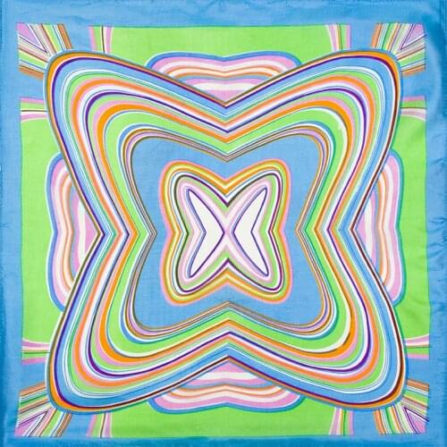 Natural Silk Scarf Women Bandana Female Stripe Hair Scarf for Women Silk Headband Womens Square Silk Head Scarf Face Mask Scarf