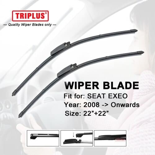 Wiper Blade for SEAT EXEO (2008-Onwards) 1 set 22"+22",Flat Aero Windscreen Wiper,Boneless Windshield Soft Wiper Blades
