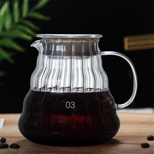 Glass Coffee Kettle Reusable Coffee Pot Heat Resistant Teapot Coffee Utensils 300/500/700ml