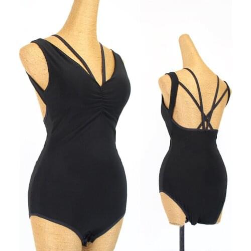 Female Latin Dance Tops Sleeveless Backless Sexy Black Practice Jumpsuit Professional Rumba Tango Samba Dance Clothes DQL5628