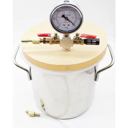 Stainless Steel Vacuum Chamber 10L 1.5 Gallon Vacuum Defoaming Barrel For Epoxy Resin AB Glue N