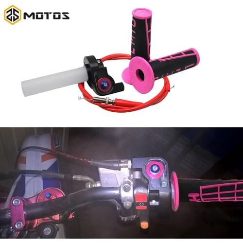 ZS MOTOS 22mm 7/8" Turn Quick Action Throttle Grips & Throttle Cable & Handle Grips for Honda CRF 50 110 230 for KTM DUKE EXC