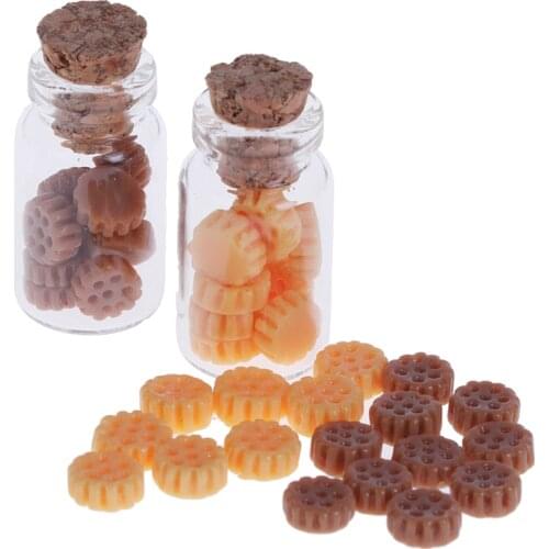 1 Bottle Cookies/10Pcs Cookies 1/12 Dollhouse Miniature Small Cookies Kitchen Scene Mini Toys Accessories For Dollhouse Decals