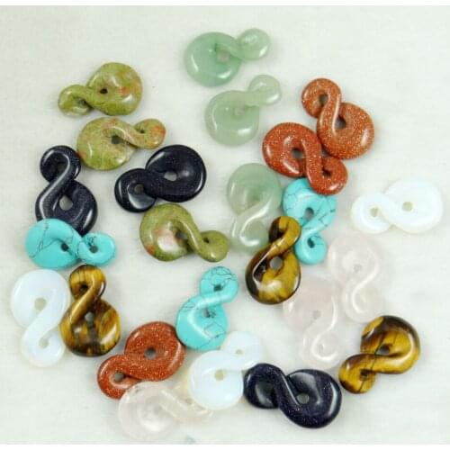 Wholesale Best Selling High Fashion quality natural stone Small single twisted 10pcs Pendants Charms for Jewelry making