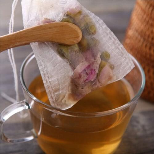 100pcs/lot 7*9CM Corn Fiber Empty Tea bag food grade PLA Biodegraded Teabags