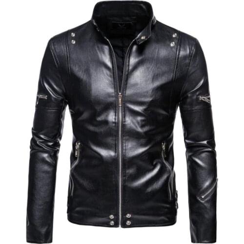 2020 Autumn & Winter New Arrivals Street Style Black Hip-hop Men Leather Jacket Plus Size Loose Versatile Men Coat Free Shipping