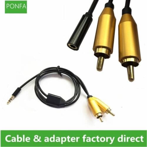 3.5 Double RCA Cable 2RCA to 3.5mm Jack audio cable 3.5mm Jack Rca Aux cable For phone Edifer Home Theater DVD 2RCA audio cable
