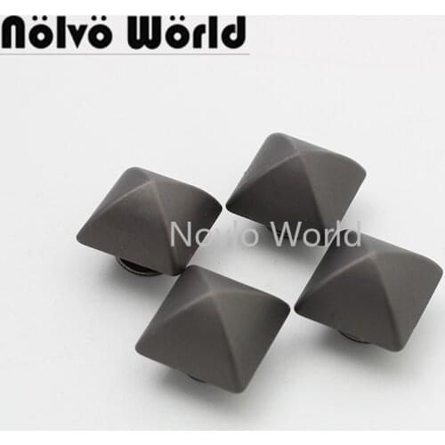 50-100 pieces 13X13mm 15X15mm Matte Gun Turritus Feet Solid Rivets Long Leg Leather Crafts Bags shoes Squared Decorative Stud
