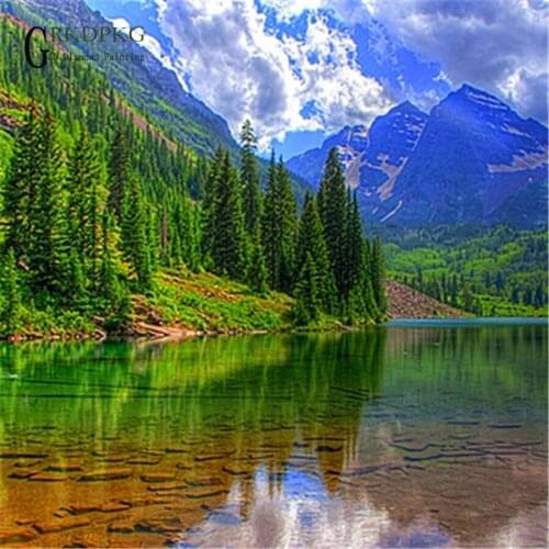 Mountain forest 5D diy diamond painting full square diamond embroidery Cross stitch pictures of rhinestones Wedding decoration