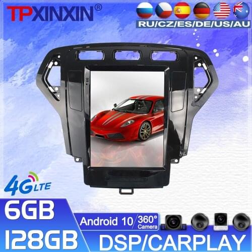 128G For Ford Mondeo 2007-2010 Android Car Radio Tape Reorder video Multimedia Player GPS Navi Tesla Vertical Screen 360 Camera