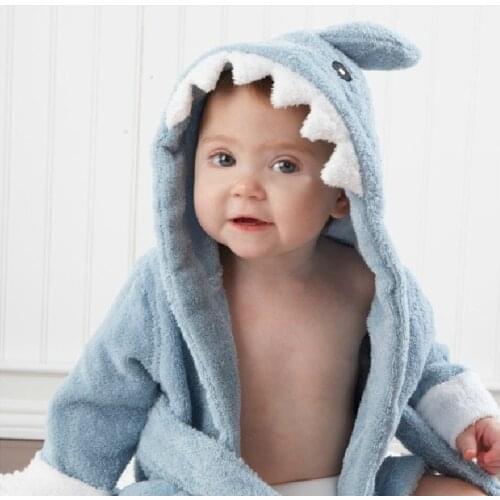 Anyongzu Unisex Cute Animal Baby Towel Bathrobe Pure Cotton Clothes cartoon robe is suitable for 3-5year-old