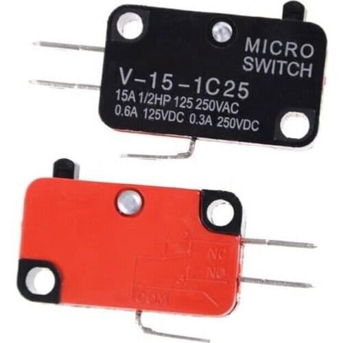 10pcs/lot Large micro switch V-15-1C25, silver point V-15-IC25 microwave oven, contact switch, copper point tact switch