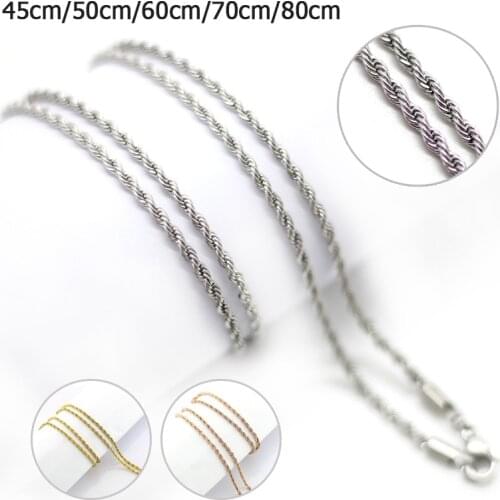 Hotsale 10pcs 2.2mm Width 316 Stainless Steel Chain Necklace For Pendant Jewelry Diffuser Locket Chains For Women Men Jewelry