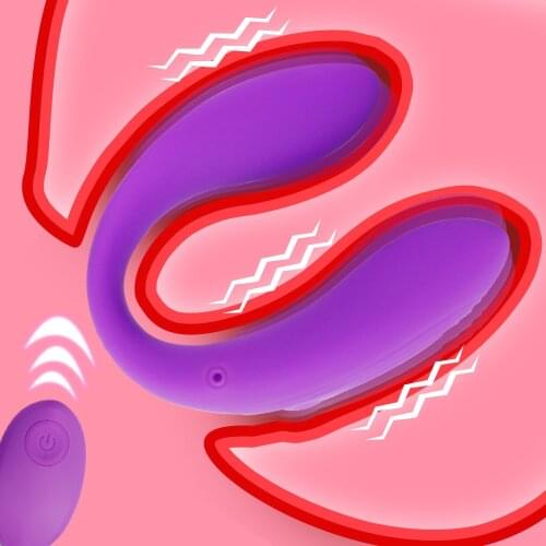 G Spot U Shape Double Vibrators Wireless Remote Control Clitoris Stimulator Vagina Vibrator Silicone Dildo Sex Toy for Couples