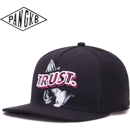 PANGKB Brand TRUST WAVE CAP black adjustable snapback hat Headwear outdoor casual for men women adult hip hop sun baseball cap