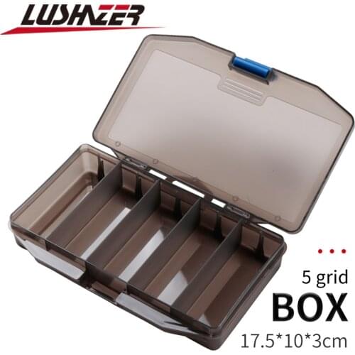 LUSHAZER 5 blanks Fishing Tackle Box Plastic Waterproof equipment Fish Lure fishing box for Fly Fishing Lure Spoon Hook tackles