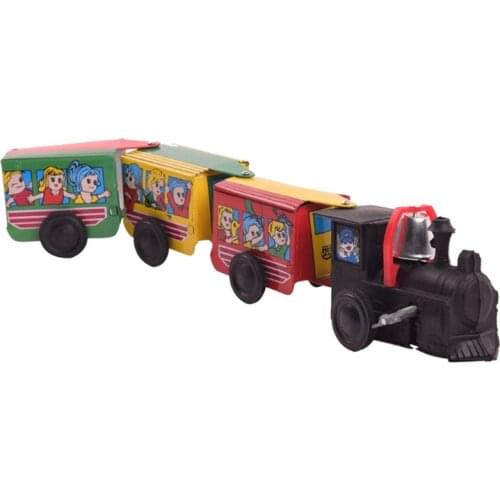 Retro Clockwork Wind Up Train Mechanical Metal Toy Children Educational Gifts for Kids Age 3 Years and Up